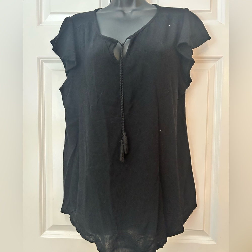 Gauze flutter sleeve shirt